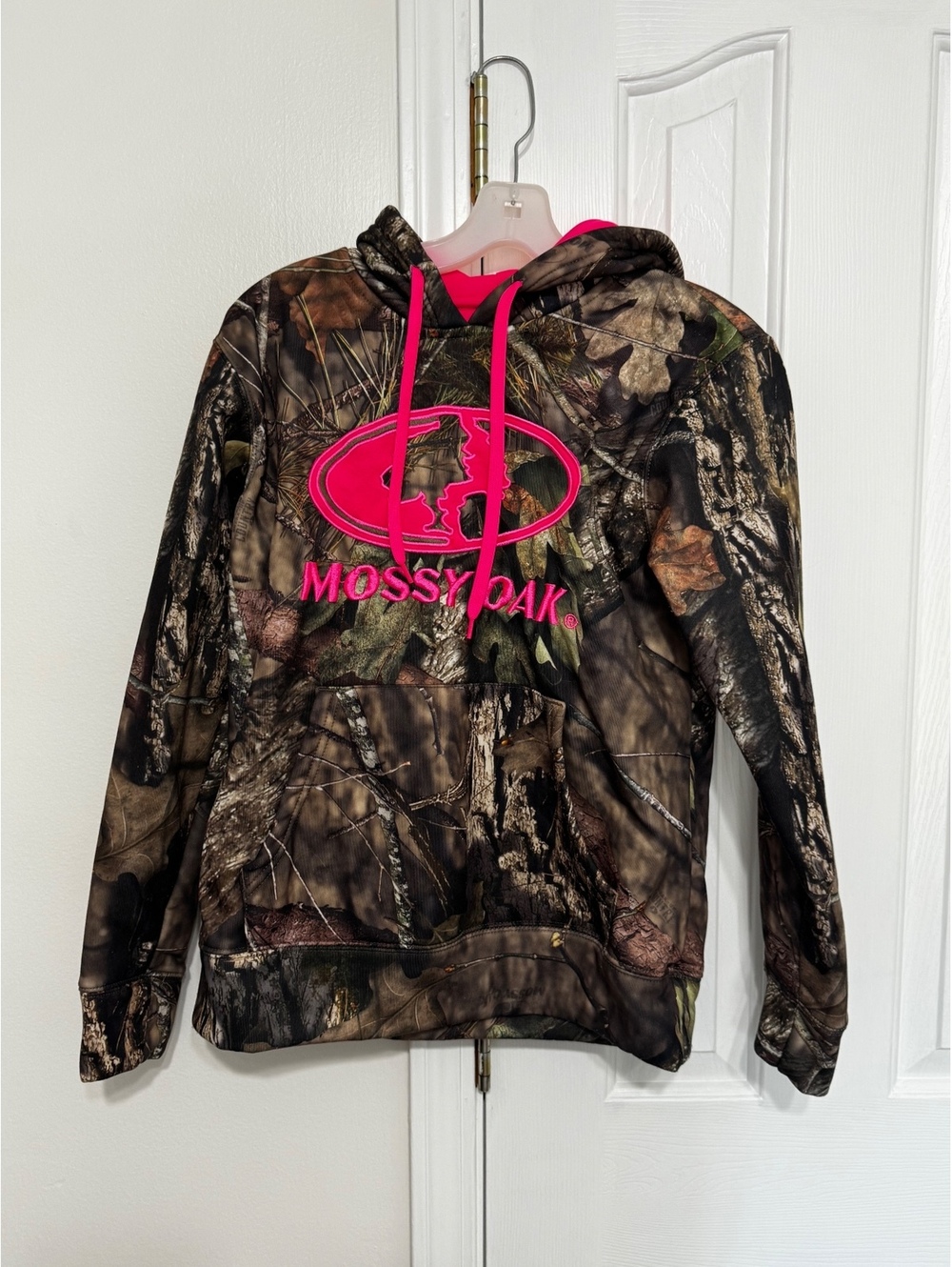 Mossy Oak Girls Hoodie Size S 4-6 Camo Pink Hunting Pullover Sweatshirt